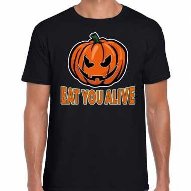 Halloween eat you alive verkleed t shirt zwart voor heren