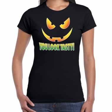 Halloween you look tasty verkleed t shirt zwart voor dames