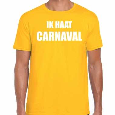 Ik haat carnaval verkleed t shirt / verkleedkleren geel voor heren
