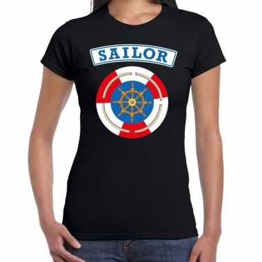 Zeeman/sailor verkleed t shirt zwart voor dames