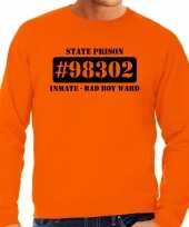 Boeven gevangenen bad boy ward verkleed sweater oranje heren