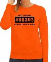 Boeven gevangenen psych ward verkleed sweater oranje dames