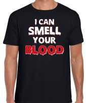 Halloween i can smell your blood verkleed t-shirt zwart heren