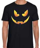 Halloween scary face verkleed t-shirt zwart voor heren