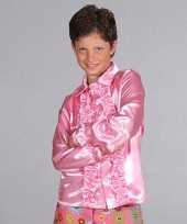 Luxe rouches verkleedkleren roze voor kids