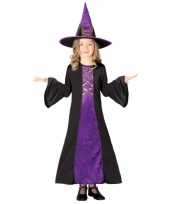 Paarse heksen verkleedkleren kinderen