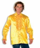 Rouche overhemd voor heren geel