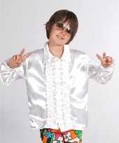 Witte verkleedkleren met rouches kinderen